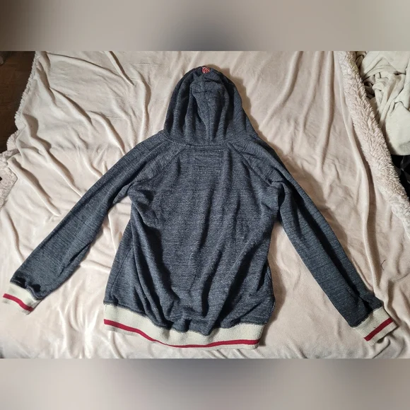 Charcoal Hoodie with Red and White Trim - Picture 2 of 5